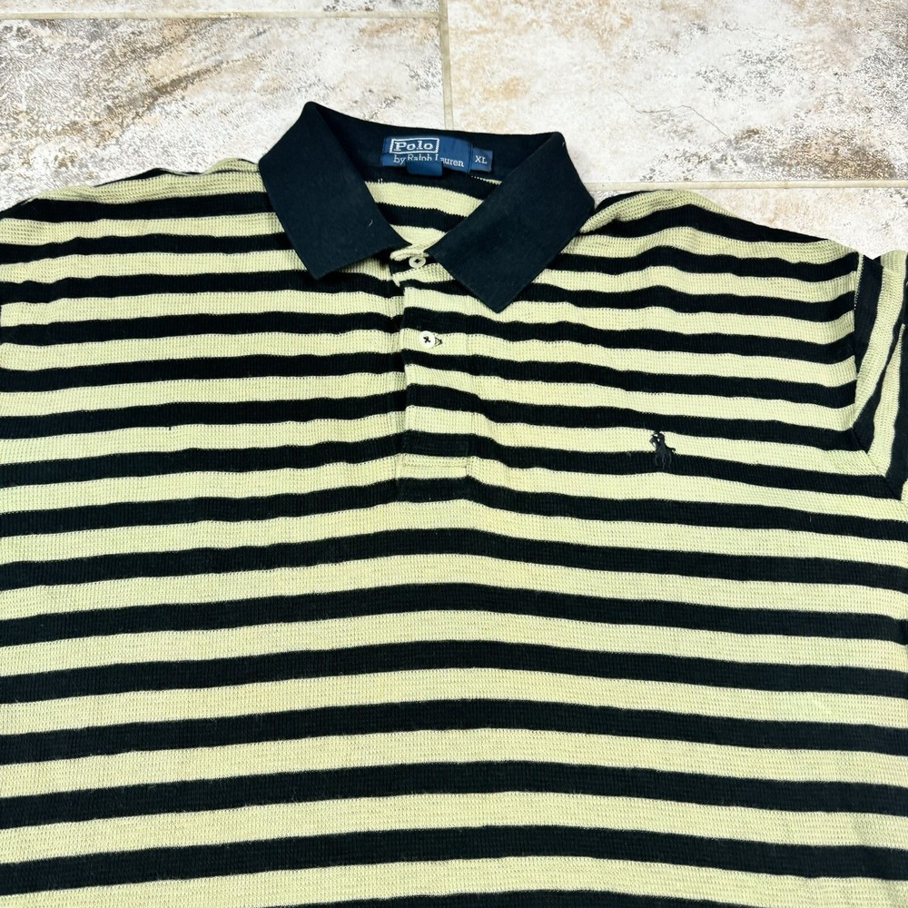 Vintage Polo by Ralph Lauren Shirt Mens XL Striped Short‎ Sleeve Knit Polo - Picture 2 of 10